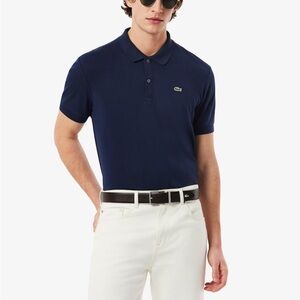 Lacoste | 100% Cotton Short Sleeve Classic Fit Polo Shirt in Navy Blue Size 40EU
